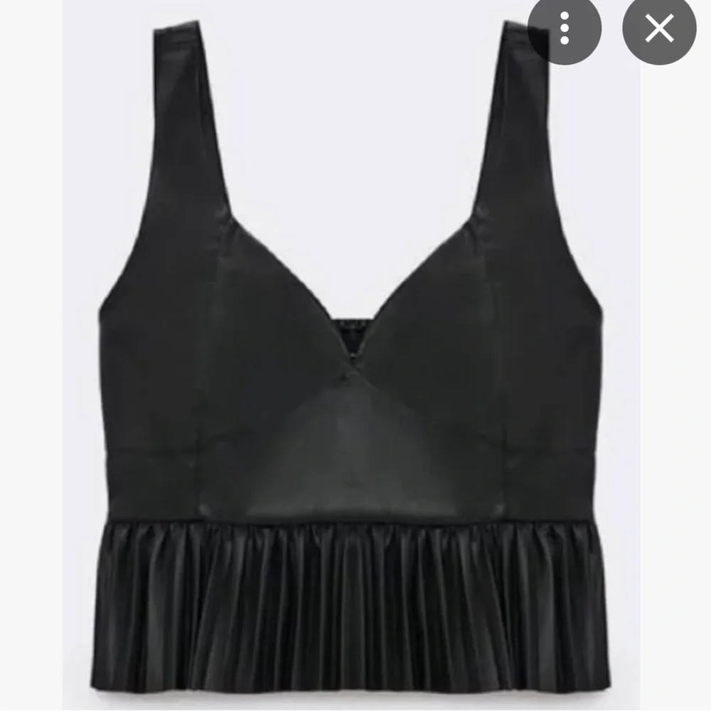 Zara Faux leather bustier. Sz L new w/ tags - Picture 3 of 4